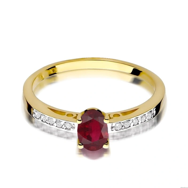 Pierścionek W0067 Rodolit 0,50ct żółte złoto 375