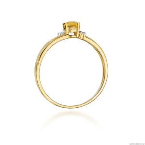 Pierścionek W0068 Cytryn 0,60ct żółte złoto 375