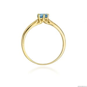 Pierścionek W0074 Topaz London Blue 0,50ct żółte złoto 375