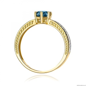 Pierścionek W0075 Topaz London Blue 0,50ct żółte złoto 375