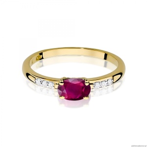 Pierścionek W0077 Rodolit 0,50ct żółte złoto 375
