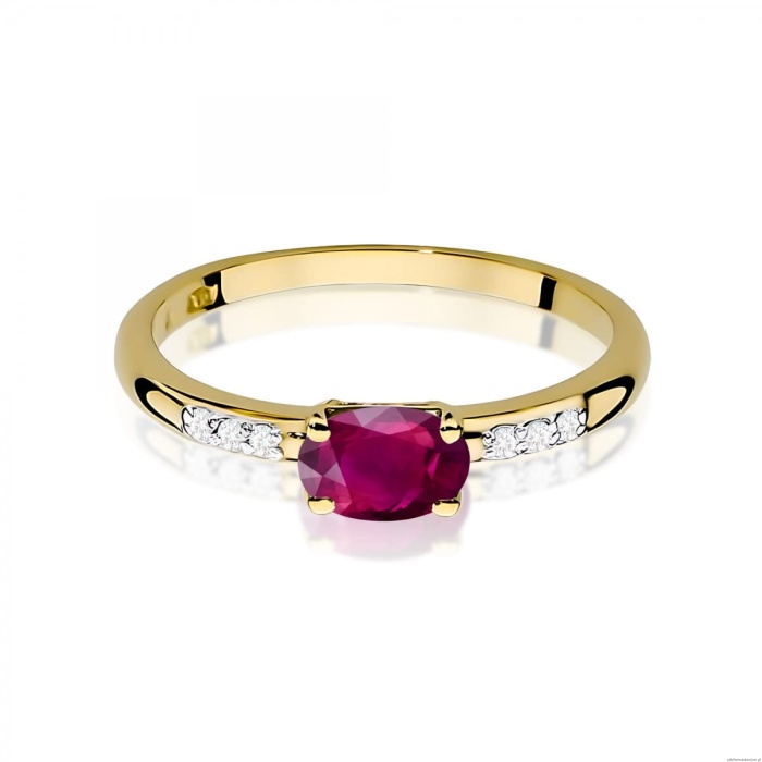 Pierścionek W0077 Rodolit 0,50ct żółte złoto 375