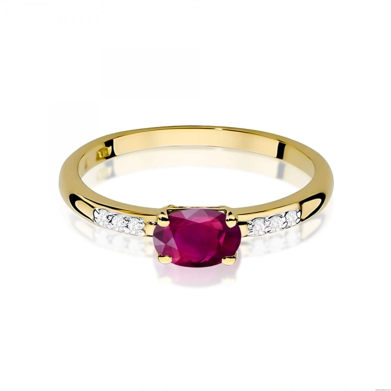 Pierścionek W0077 Rodolit 0,50ct żółte złoto 375