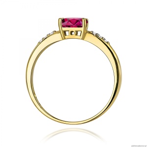 Pierścionek W0077 Rodolit 0,50ct żółte złoto 375