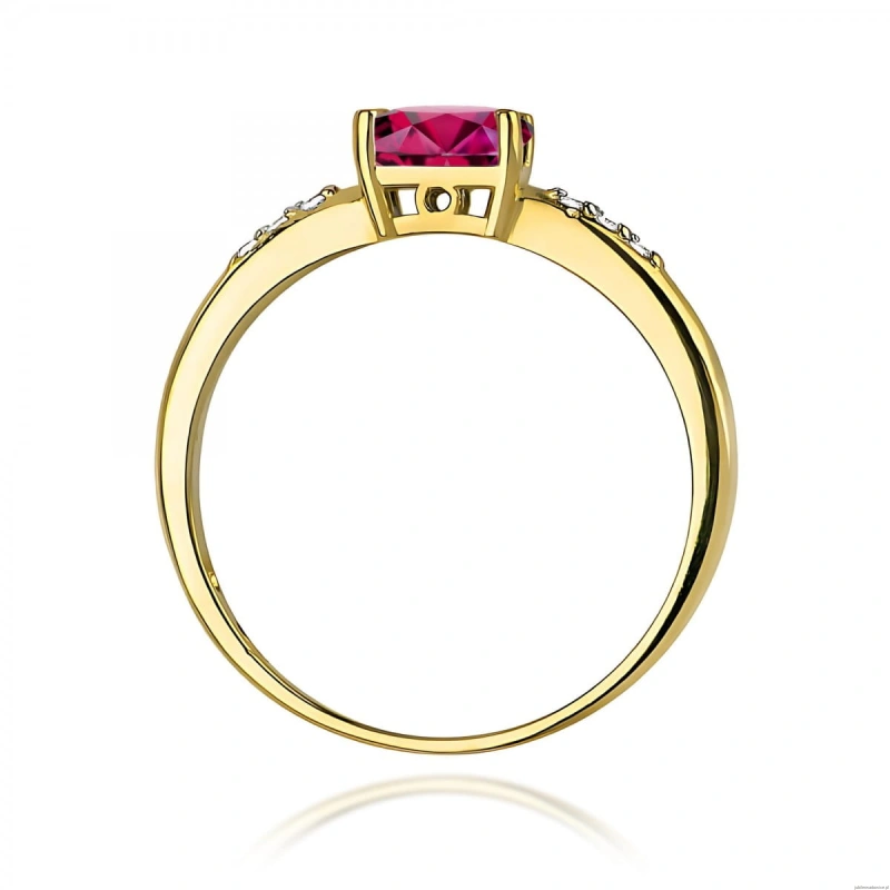 Pierścionek W0077 Rodolit 0,50ct żółte złoto 375