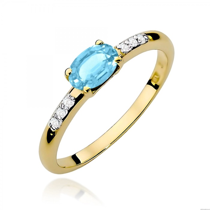 Pierścionek W0077 Topaz Swiss 0,50ct żółte złoto 375
