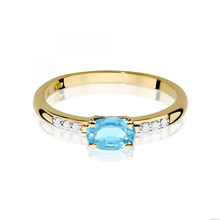Pierścionek W0077 Topaz Swiss 0,50ct żółte złoto 375