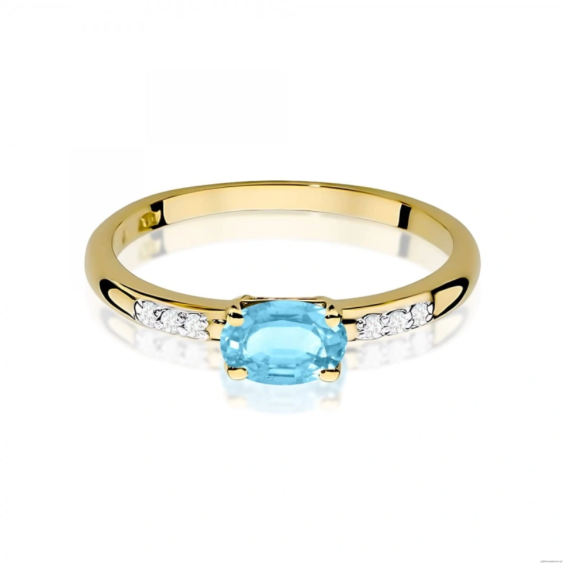 Pierścionek W0077 Topaz Swiss 0,50ct żółte złoto 375