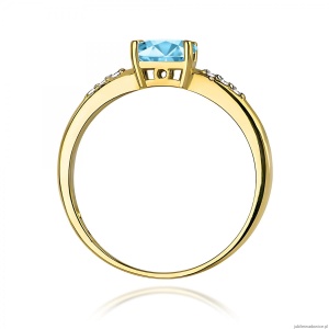 Pierścionek W0077 Topaz Swiss 0,50ct żółte złoto 375