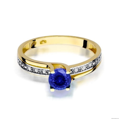 Pierścionek W0106 Szafir 0,50ct żółte złoto 375