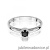 Pierścionek W0133 Czarny Diament 0,20ct białe złoto 375