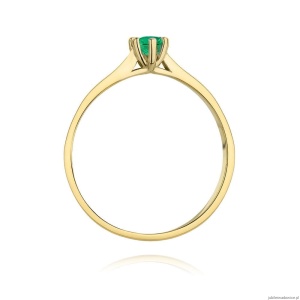 Pierścionek W0222 Szmaragd 0,15ct żółte złoto 375