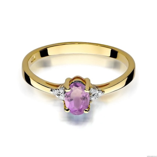 Pierścionek W0301 Ametyst 0,40ct żółte złoto 375