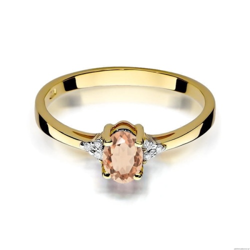 Pierścionek W0301 Morganit 0,40ct żółte złoto 375
