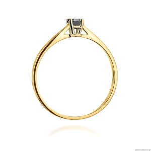 Pierścionek W0335 Czarny Diament 0,20ct żółte złoto 375