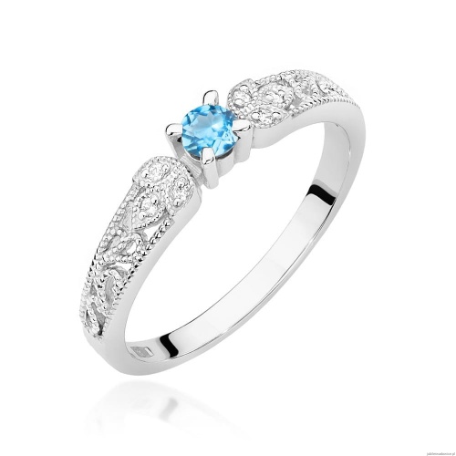 Pierścionek W0411 Topaz Swiss 0,15ct białe złoto 375