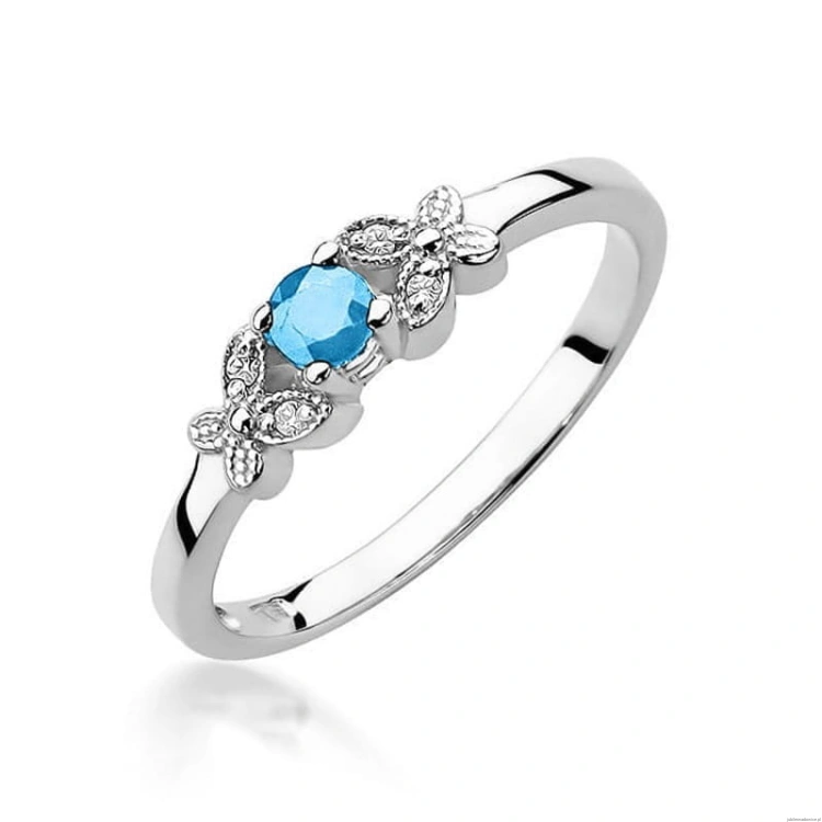 Pierścionek W0414 Topaz Swiss 0,15ct białe złoto 375