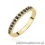 Pierścionek W0446 z czarnymi Diamentami żółte złoto 375