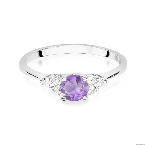 Pierścionek W0451 Ametyst 0,50ct białe złoto 375