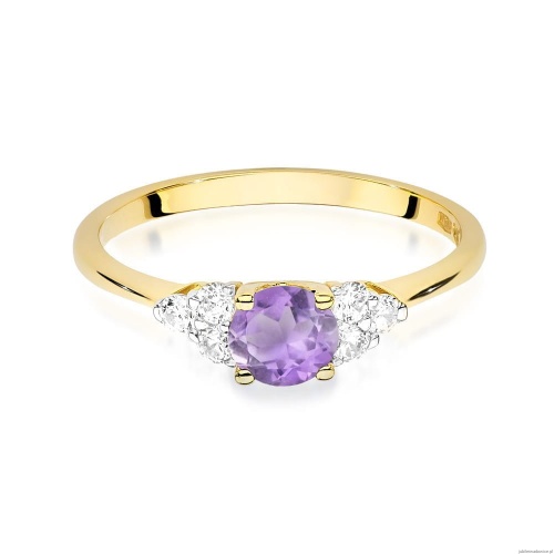 Pierścionek W0451 Ametyst 0,50ct żółte złoto 375