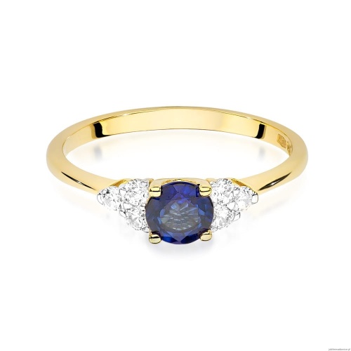 Pierścionek W0451 Szafir 0,50ct żółte złoto 375