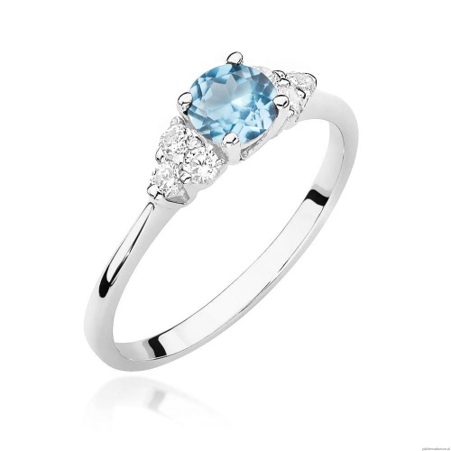 Pierścionek W0451 Topaz Swiss 0,50ct białe złoto 375