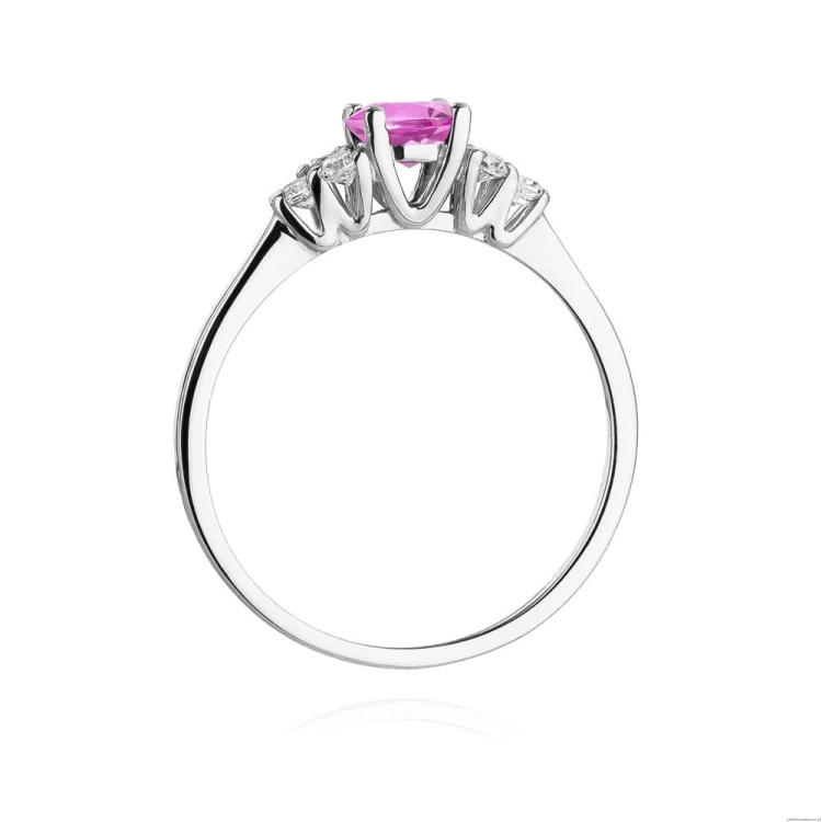 Pierścionek W0451 Topaz Różowy 0,60ct białe złoto 375