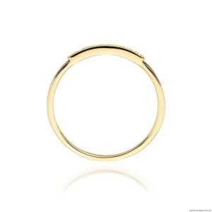 Pierścionek W0509 z czarnymi Diamentami żółte złoto 375