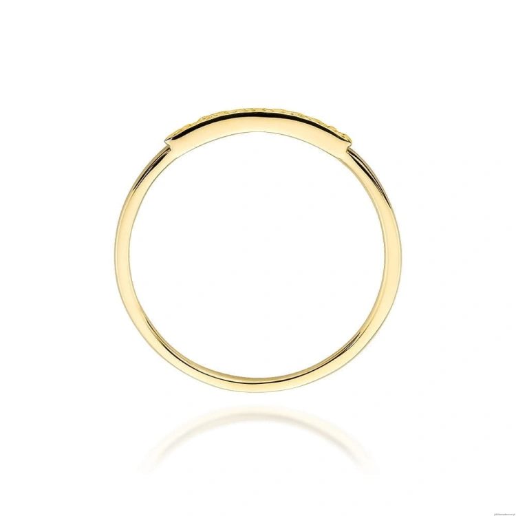 Pierścionek W0509 z czarnymi Diamentami żółte złoto 375