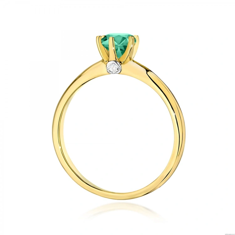 Pierścionek W0557 Szmaragd 0,50ct żółte złoto 375