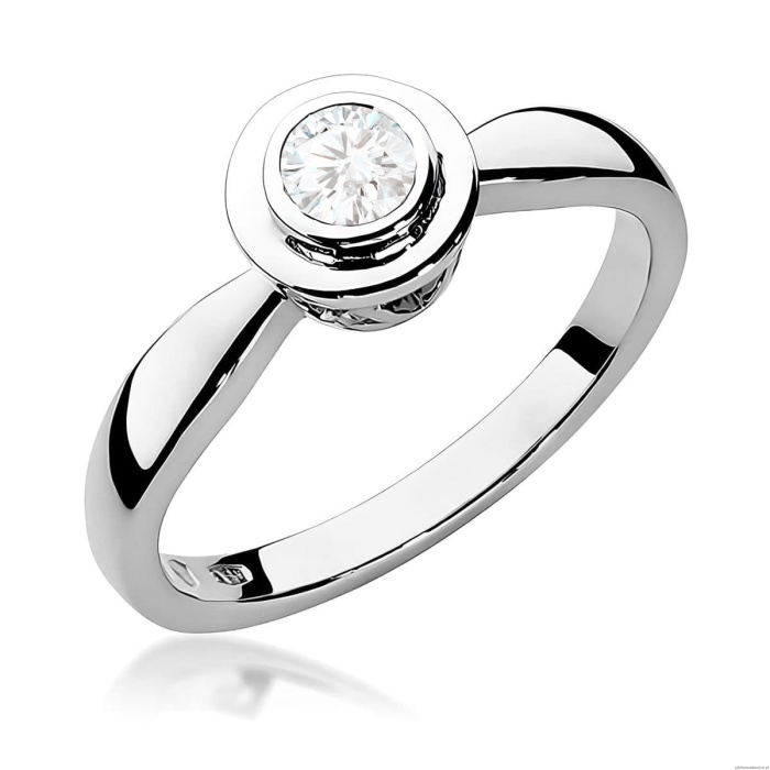 Pierścionek W0294 Diament 0,30ct białe złoto 375