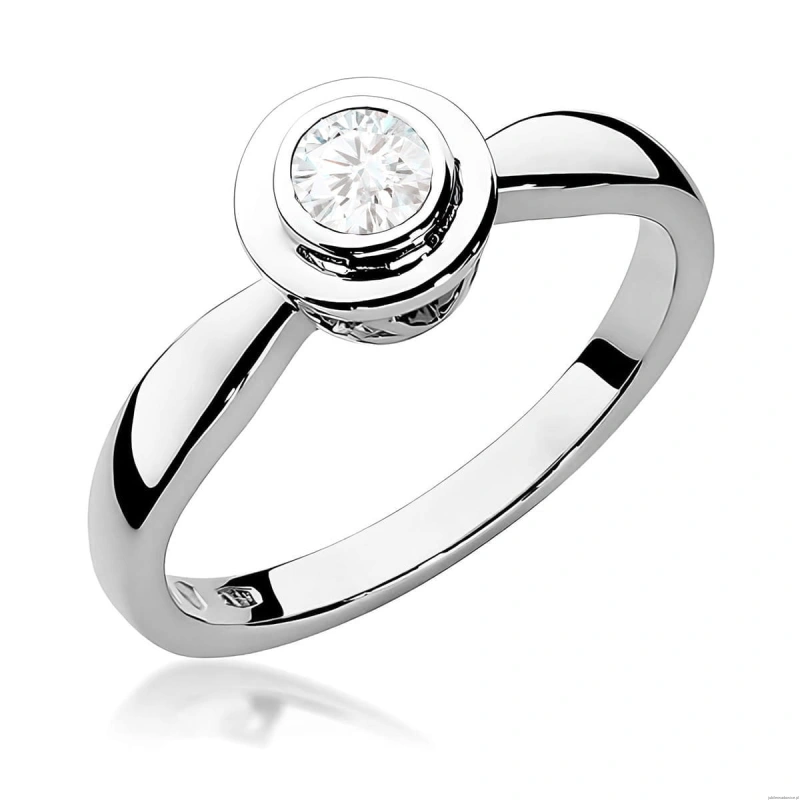 Pierścionek W0294 Diament 0,30ct białe złoto 375