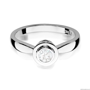 Pierścionek W0294 Diament 0,30ct białe złoto 375
