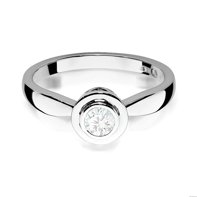 Pierścionek W0294 Diament 0,30ct białe złoto 375