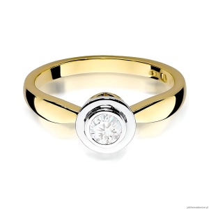 Pierścionek W0294 Diament 0,30ct żółte złoto 375
