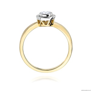 Pierścionek W0294 Diament 0,30ct żółte złoto 375