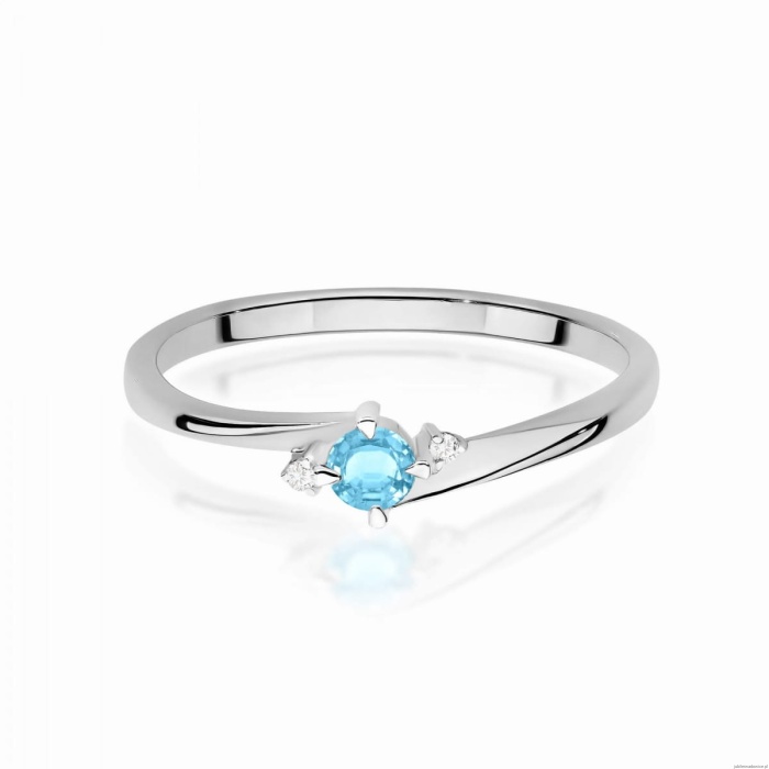 Pierścionek W0346 Topaz Swiss 0,15ct białe złoto 375