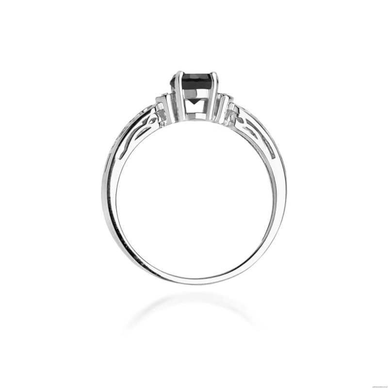 Pierścionek W0014 Czarny Diament 0,50ct białe złoto 375