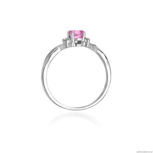 Pierścionek W0019 Różowy Szafir 0,45ct białe złoto 375