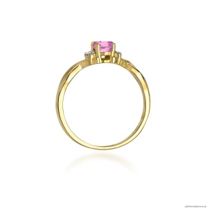 Pierścionek W0019 Różowy Szafir 0,45ct żółte złoto 375