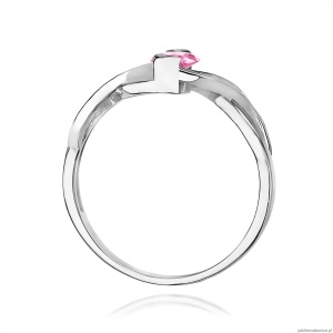 Pierścionek W0028 Różowy Szafir 0,45ct białe złoto 375