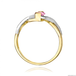 Pierścionek W0028 Różowy Szafir 0,45ct żółte złoto 375