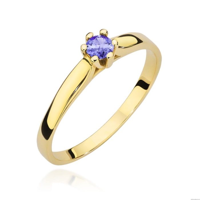 Pierścionek W0222 Tanzanit 0,15ct żółte złoto 375