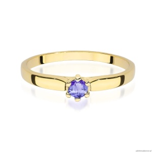 Pierścionek W0222 Tanzanit 0,15ct żółte złoto 375