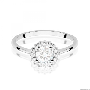 Pierścionek W0572 Biały Szafir 0,60ct białe złoto 375