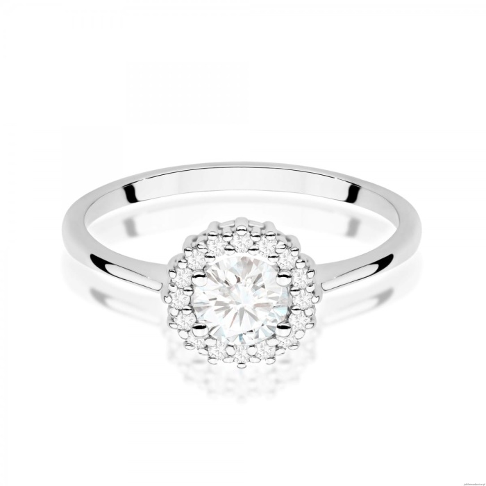 Pierścionek W0572 Biały Szafir 0,60ct białe złoto 375