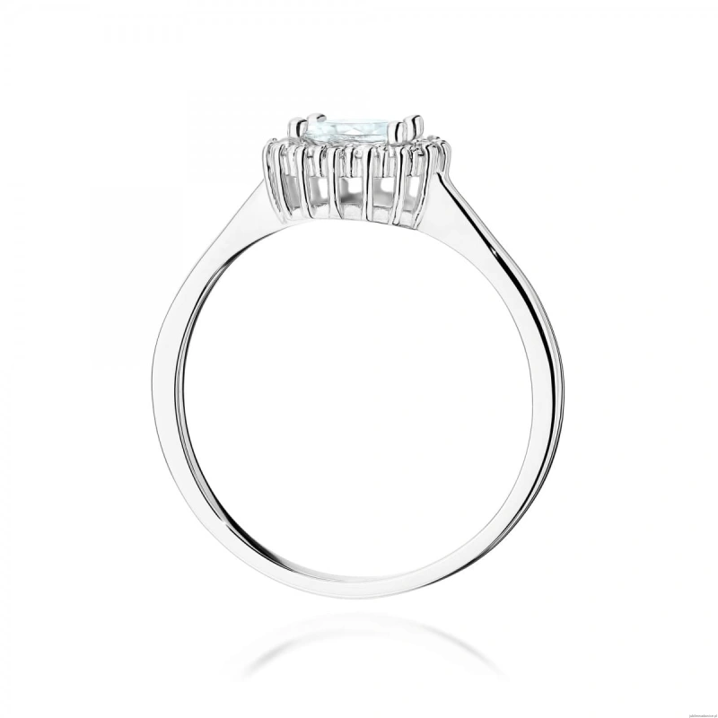 Pierścionek W0572 Biały Szafir 0,60ct białe złoto 375
