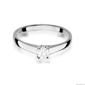 Pierścionek W0239 Diament Laboratoryjny 0,20ct białe złoto 375