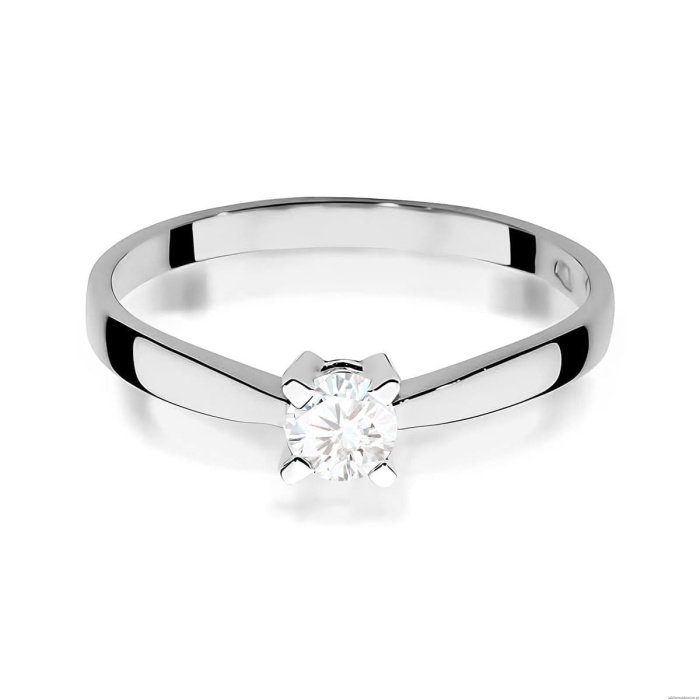 Pierścionek W0242 Diament Laboratoryjny 0,20ct białe złoto 375