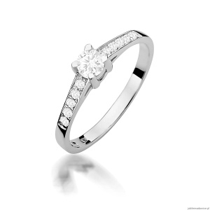 Pierścionek W364 Diament Laboratoryjny 0,30ct białe złoto 375